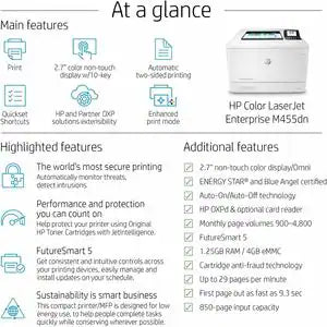 HP Color LaserJet Enterprise M455dn Printer (27 PPM, Auto Duplex, Ethernet, USB)