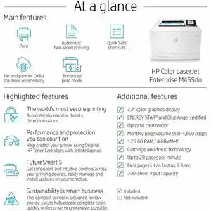 HP Color LaserJet Enterprise M455dn Printer (27 PPM, Auto Duplex, Ethernet, USB)