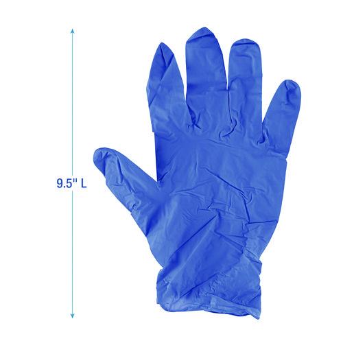 380 Series Disposable General-Purpose Nitrile Gloves, Powder-Free, Large, 4 mil Thick, 9.5" Long, Blue, 100/Box