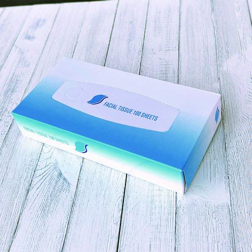Facial Tissue, Flat Box, 2-Ply, White, 100 Sheets/Box, 30 Boxes/Carton