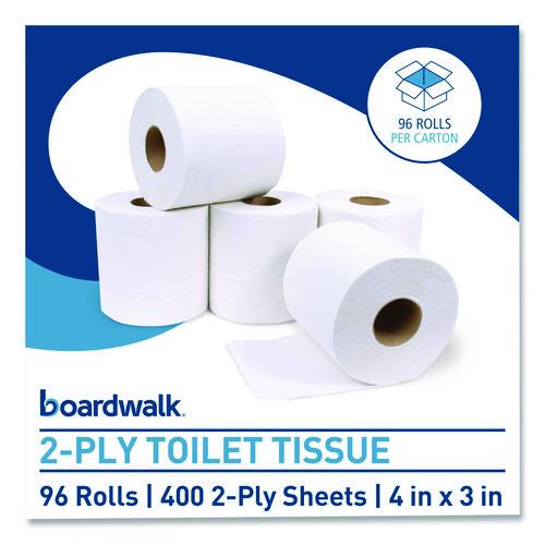 Two-Ply Toilet Tissue, Septic Safe, White, 400 Sheets/Roll, 96 Rolls/Carton