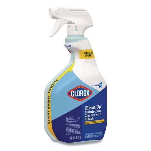 CloroxPro Clean-Up Disinfectant Cleaner with Bleach, Fresh Scent, 32 oz Smart Tube Spray Bottle, 9/Carton
