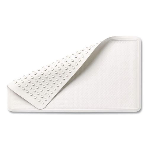 Safti-Grip Bath Mats, White Textured Surface, Suction-Cup Backing, 16" x 28"