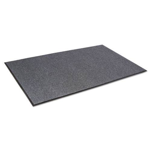 Needle-Rib Wiper/Scraper Mat, Rectangular, Gray Ribbed Surface, 36" x 60"