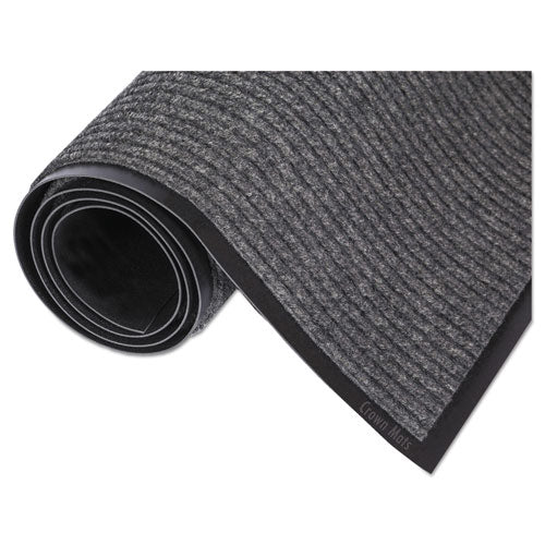 Needle-Rib Wiper/Scraper Mat, Rectangular, Gray Ribbed Surface, 36" x 60"