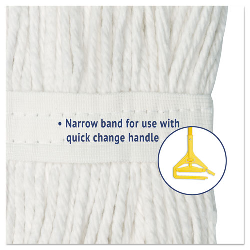 Cut-End Wet Mop Head, Rayon, #24, White