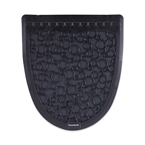 Disposable Urinal Floor Mat 2.0, Shield-Shaped, Black/Gray Slip-Resistant Surface, 17.5" x 20", 6/Carton