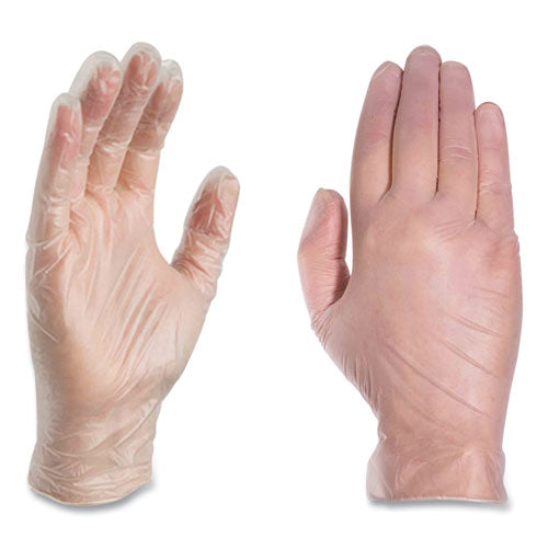 Industrial Vinyl Gloves, Powder-Free, X-Large, 3 mil Thick, 9.5" Long, Clear, 100/Box, 10 Boxes/Carton
