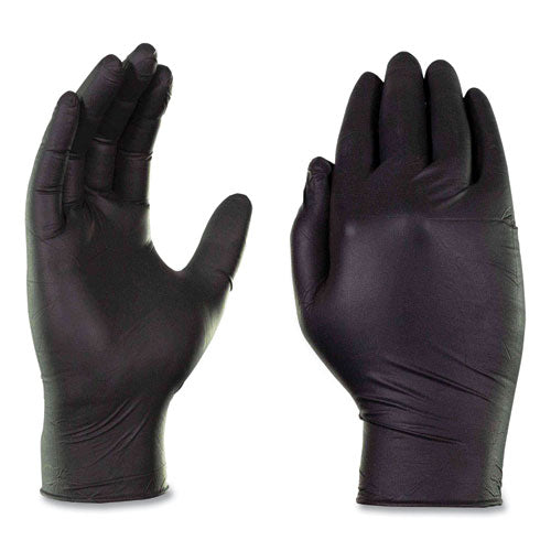 Industrial Nitrile Gloves, Powder-Free, X-Large, 3 mil Thick, 9.5" Long, Black, 100/Box, 10 Boxes/Carton